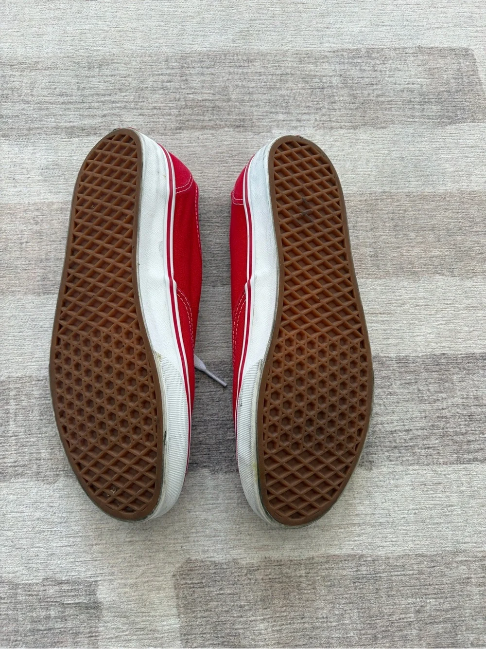 Vans Authentic - Red Canvas Low Top Sneakers with White Accents
